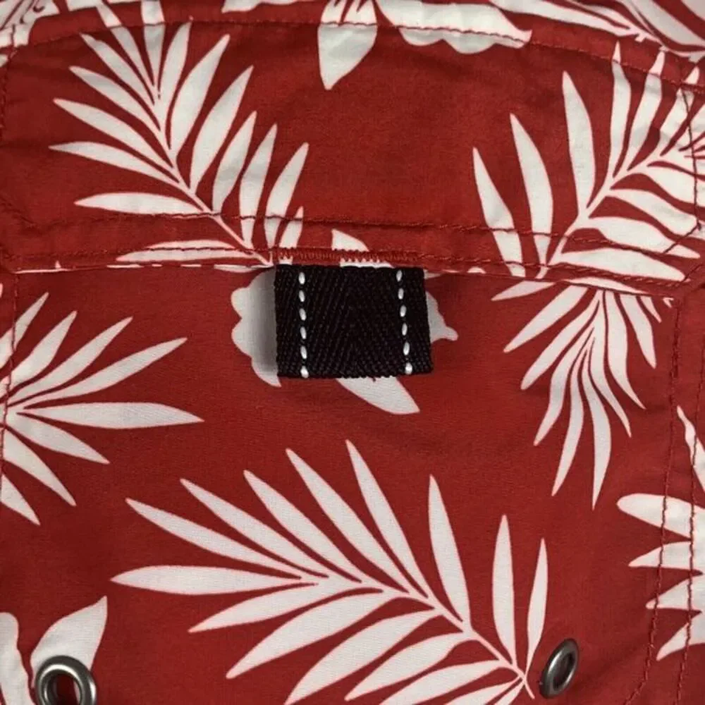 Lands End Board Shorts Mens Size‎ Large 36-38 Red/white Tropical Swim Trunks
